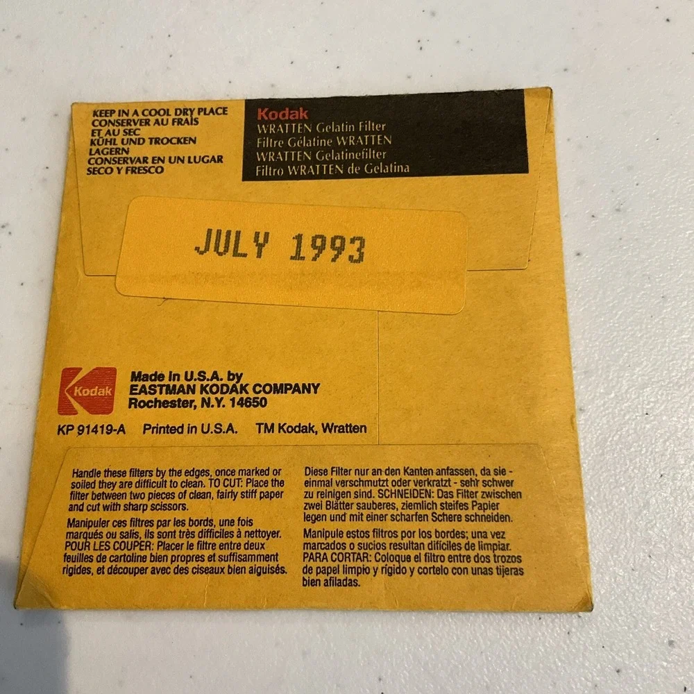 Kodak‎ Wratten 81A Gelatin Filter 149 6066  75x75mm 1993 Sealed New